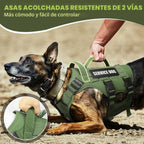 Arnés tipo chaleco para perro de servicio para perro grande, chaleco táctico MOLLE con 10 parches para mascotas, arnés resistente sin tirones para entrenamiento y caminatas