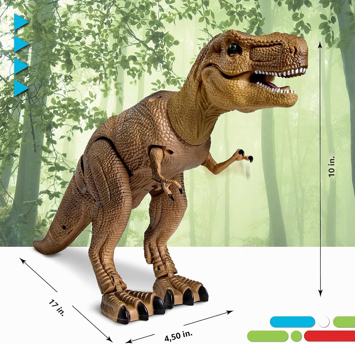 Discovery Dinosaurio T-Rex a control remoto, figura de acción realista Jurassic RC con piernas para caminar, sonidos rugientes, boca mordiente, juguetes de dinosaurio para niños, juguetes para niños, regalo de automóvil RC | Dinosaurio divertido para mayo
