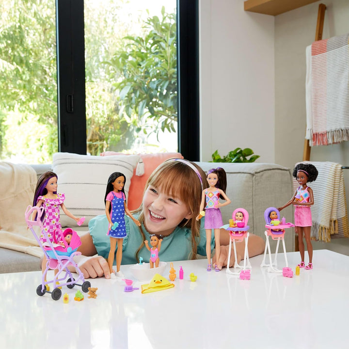 Barbie Skipper Babysitters, Inc. Juego con muñeca morena, muñeca be...