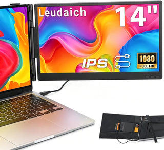 Leudaich Extensor de pantalla para laptop, 14 pulgadas, FHD 1080P I...