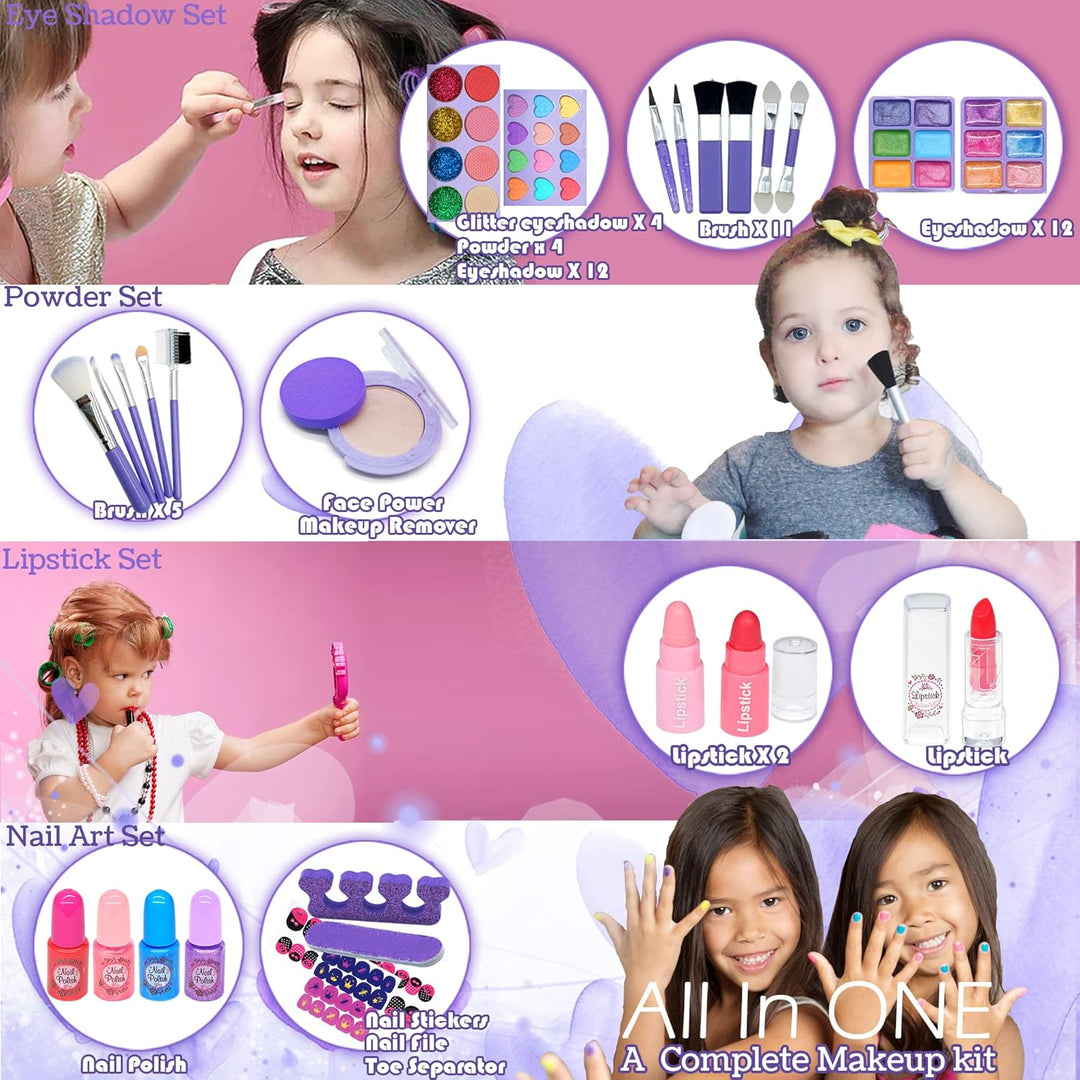 Kit de maquillaje para niños, juguetes para niñas, maquillaje lavab...