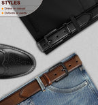 KEMISANT - Cinturón de cuero genuino para hombre, paquete de 2, par...