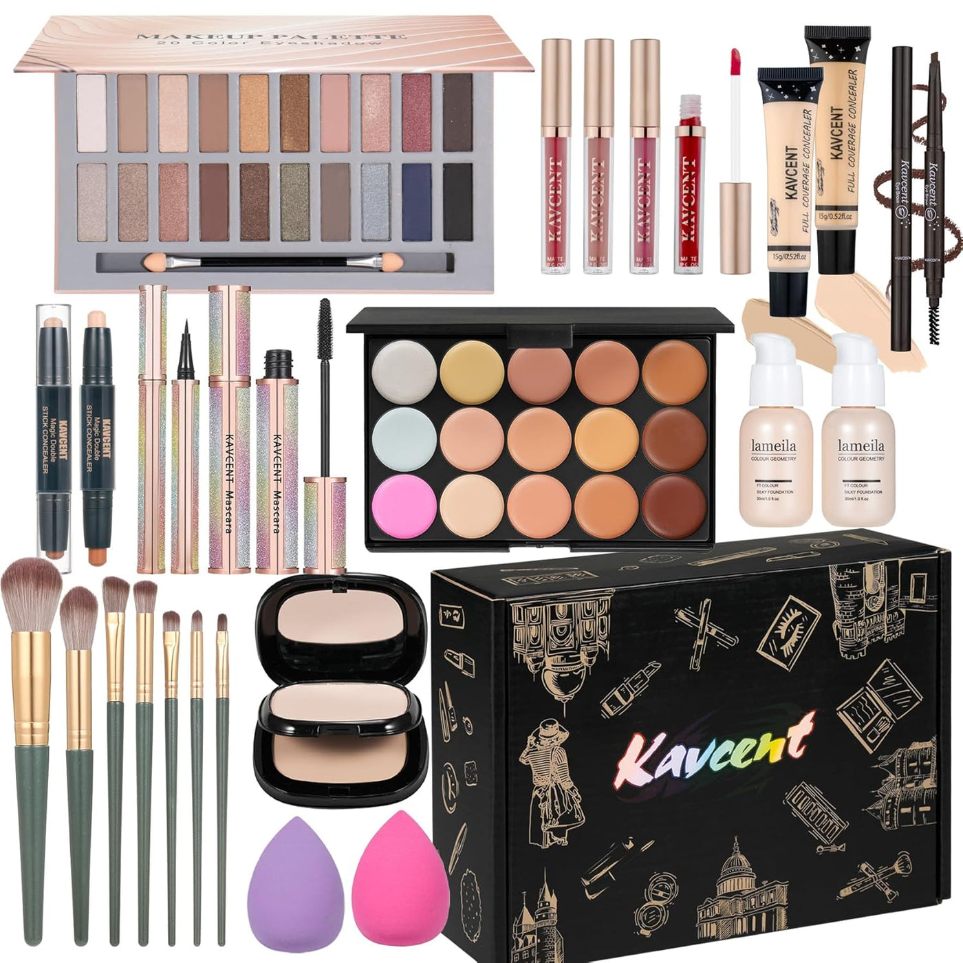 Kit de maquillaje para adolescentes y niñas, kit de maquillaje para...
