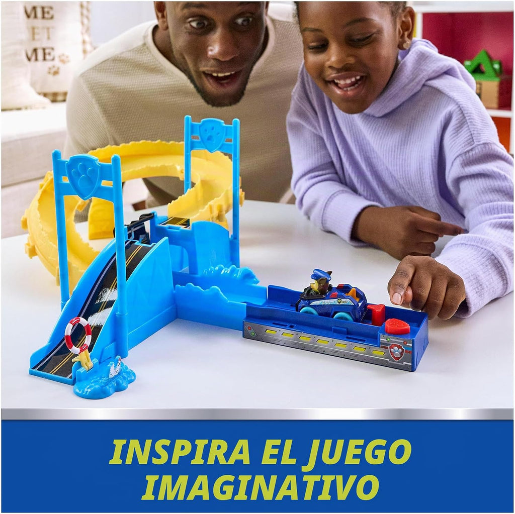 PAW Patrol Pup Squad Track Set Looping Playset y vehículo de juguete