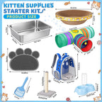 Kit de inicio de gatito de 31 piezas para interiores, color azul
