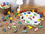 50 mini animales impresos al azar brillantes en 3D