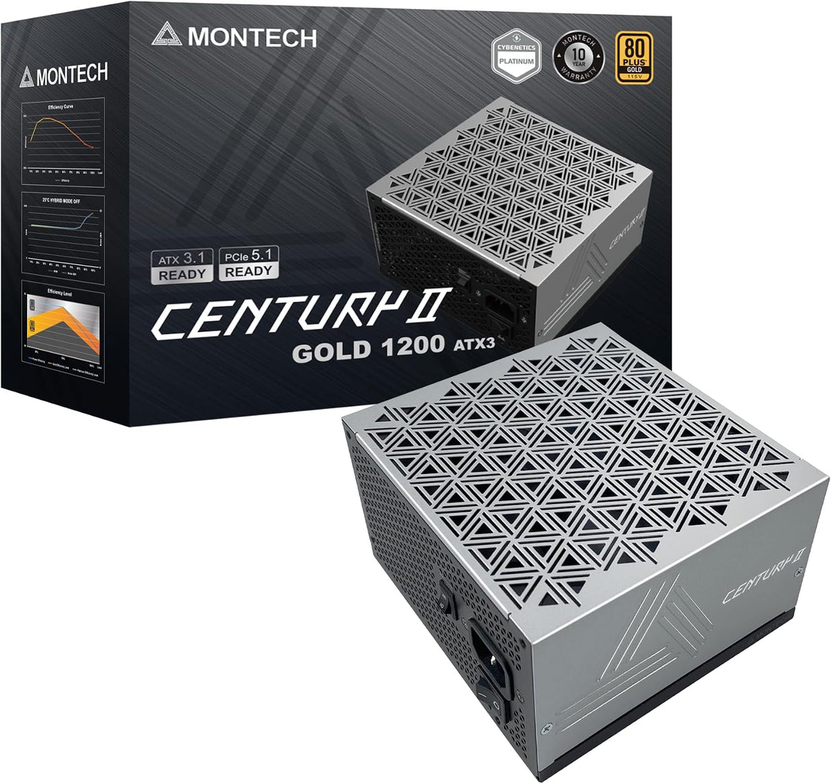 MONTECH Century II - Fuente de alimentación para juegos ATX de gama...