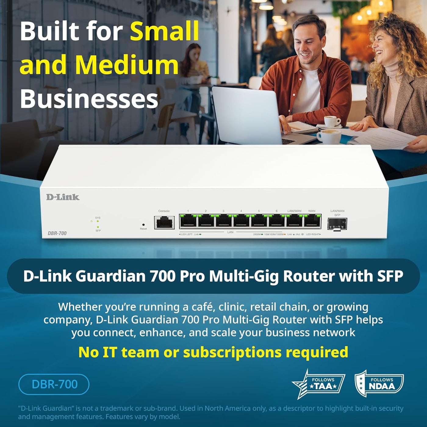 D-Link Guardian 700 Pro Multi-Gig Business Router con SFP (DBR-700)...