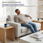 iHome Altavoz Bluetooth inalámbrico portátil 2 en 1 con luces RGB