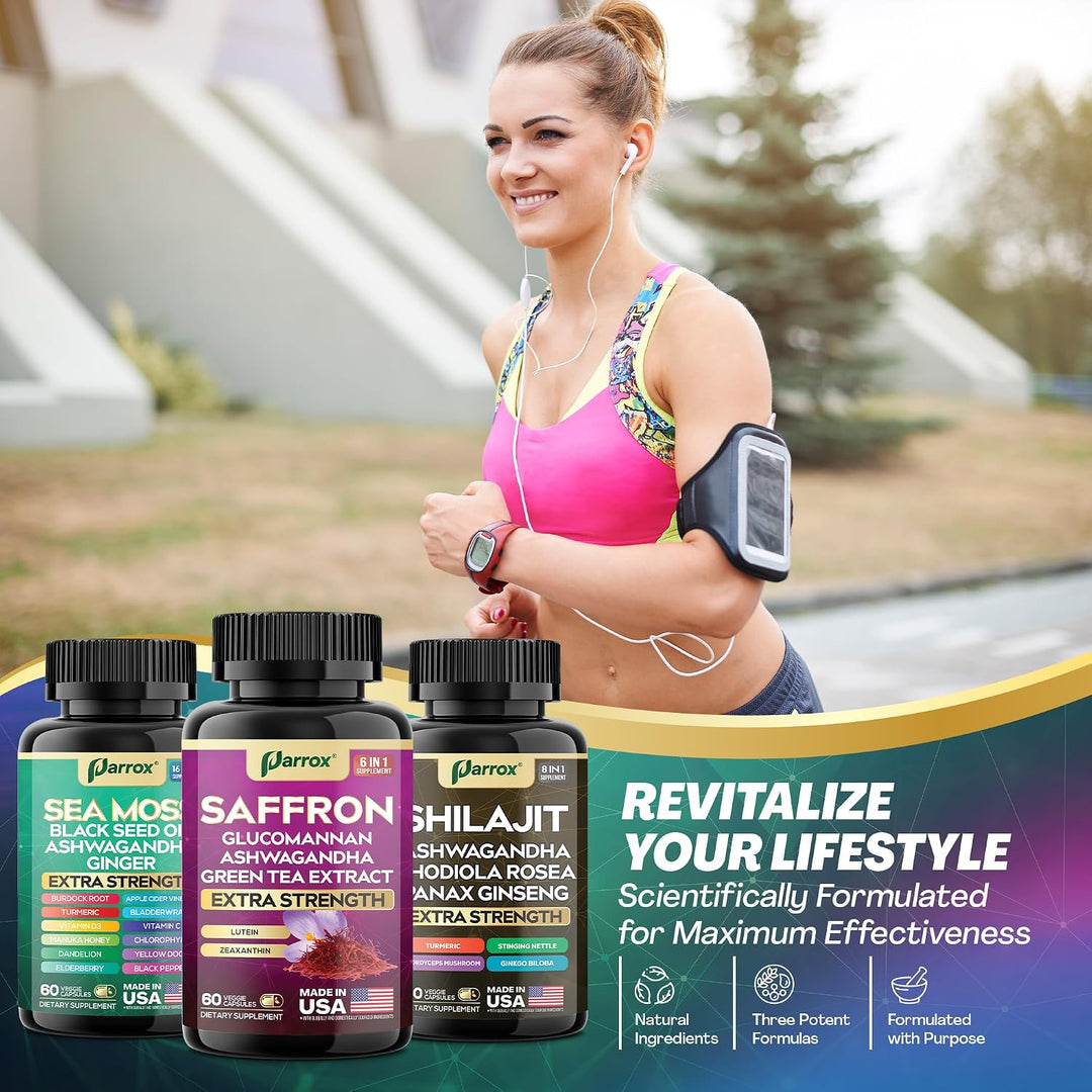 Parrox Vision Vitality Trio - Musgo marino, aceite de semilla negra...