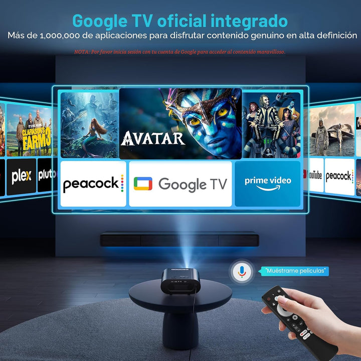 [Google TV\/control de voz] Proyector inteligente GooDee 4K UHD con...