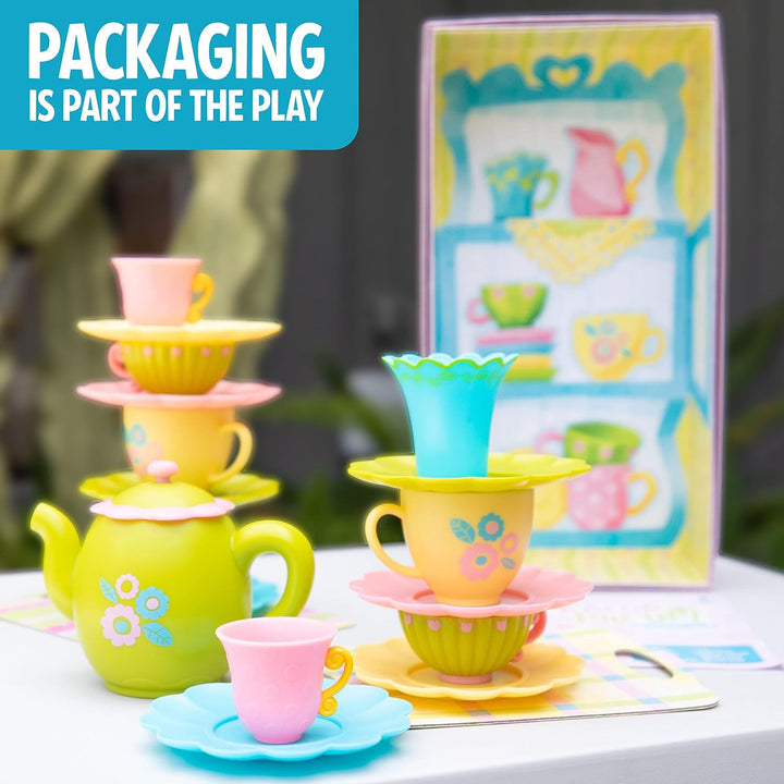 Educational Insights ¡Teacup Pile-Up! Juego de relevos, juego de me...