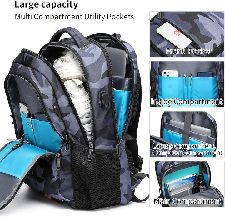 DUSLANG Mochila para portátil para viajes, resistente al agua, moch...