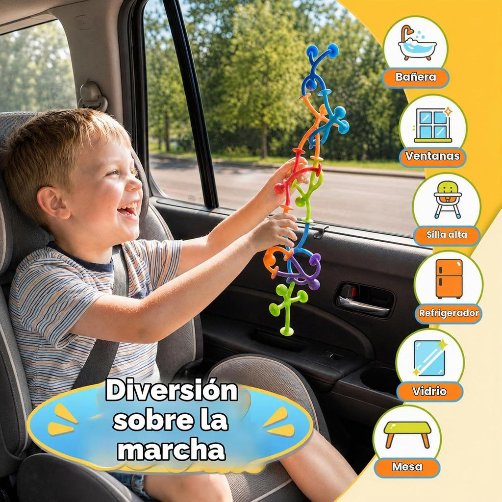 Juguetes fidget de succión para niños: Pack de 21 juguetes sensoriales elásticos
