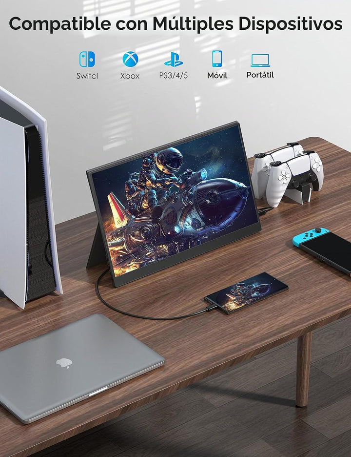 Anyuse Monitor portátil de 17.3 pulgadas, 1080P FHD, 144Hz, pantall...