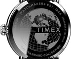 Reloj analógico para hombre Timex Standard de 3 agujas 40 mm | Luz INDIGLO y agujas luminiscentes | Correa ajustable y resistente | Resistencia al agua 50M