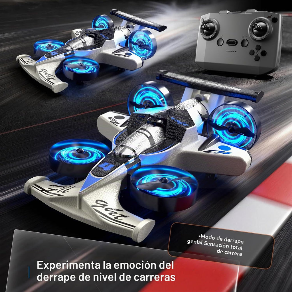 Avión de juguete con control remoto para niños de 4 a 6 a 8 a 10 a 12 años, 2 en 1 de espuma a control remoto, avión a control remoto, mini dron, auto de carreras para niños principiantes de 4, 5, 6