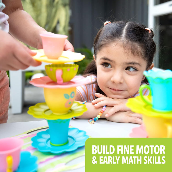 Educational Insights ¡Teacup Pile-Up! Juego de relevos, juego de me...