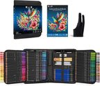 H & B Kit de dibujo de 148 lápices de colores para adultos con cuaderno de