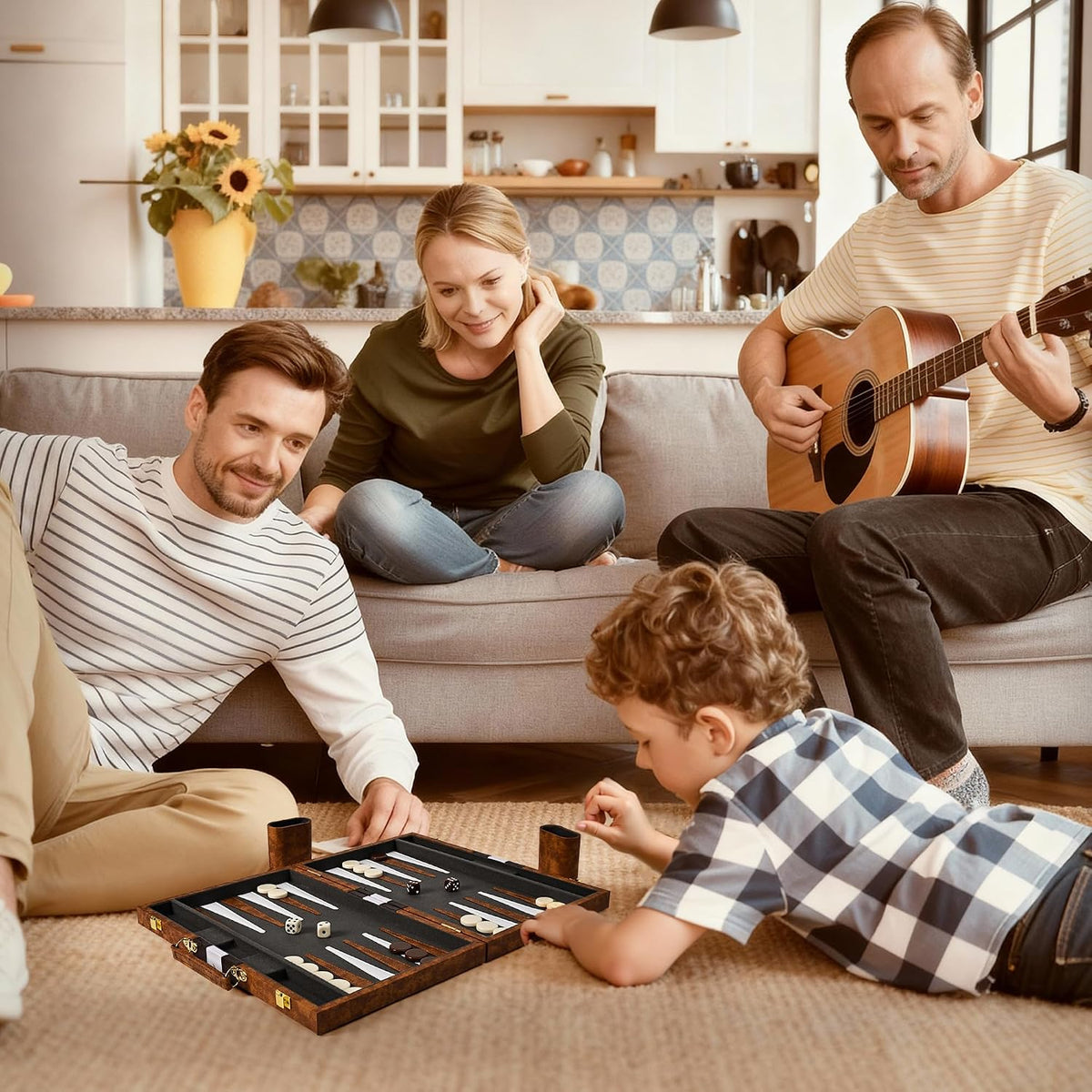 ropoda - Juegos de backgammon de 15 pulgadas para adultos y niños, juego
