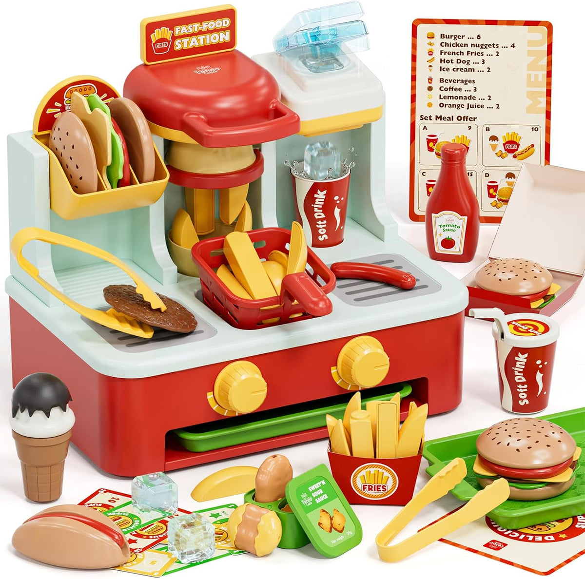 Lehoo Castle Juego de comida de juego para la cocina de los niños, juego de
