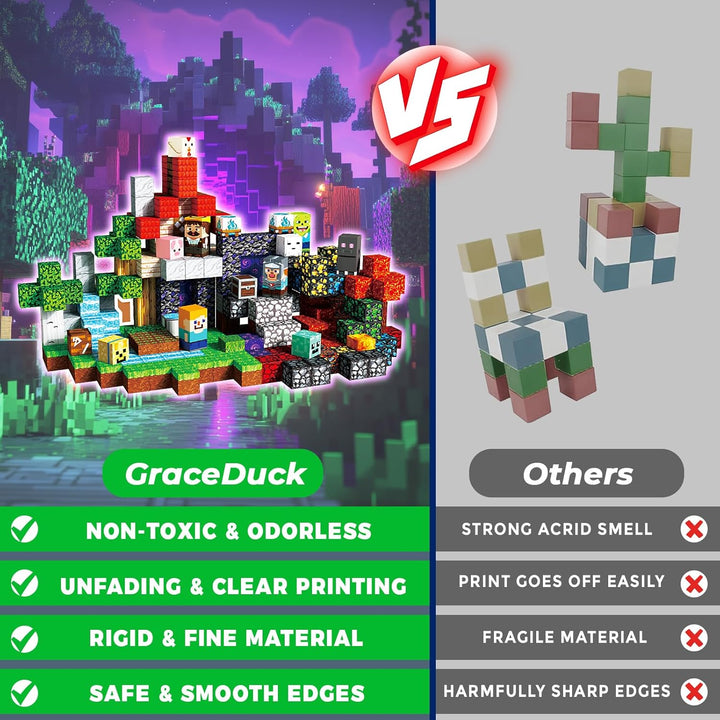 GraceDuck 300 bloques magnéticos, bloques de construcción magnético...