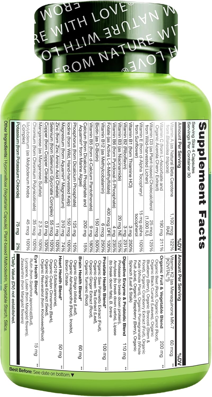 NATURELO Multivitamínico de Alimentos Integrales para Hombres de 50...