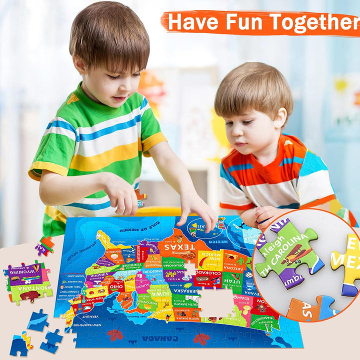Rompecabezas de mapa de Estados Unidos para niños de 6 a 8