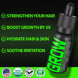 GROW - Suero de aceite para barba + gomitas de biotina para el crec...