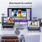 Unitek Conmutador KVM USB C 2 Computadoras 1 Monitor con entrega de energía