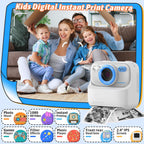 Cámaras digitales instantáneas para niños y niñas, cámara digital selfie HD de doble lente 1080P con papel de impresión y tarjeta TF, regalos de cumpleaños de Navidad, juguetes para niños pequeños y