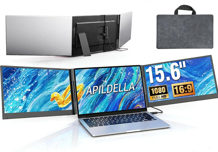 APILDELLA Extensor de pantalla triple para laptop de 15.6 pulgadas,...