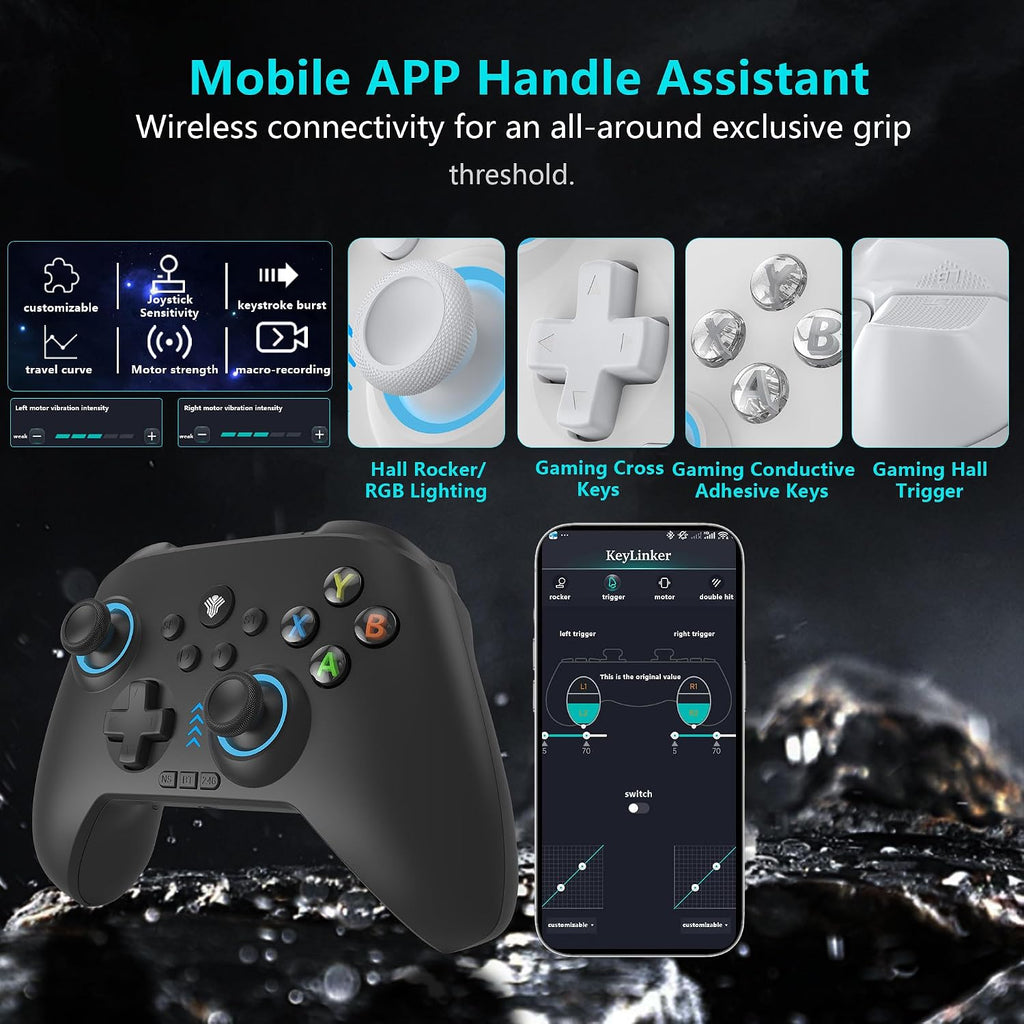 YUYIU Controlador Inalámbrico para Juegos para PC, Switch, Steam Deck, Android, iOS