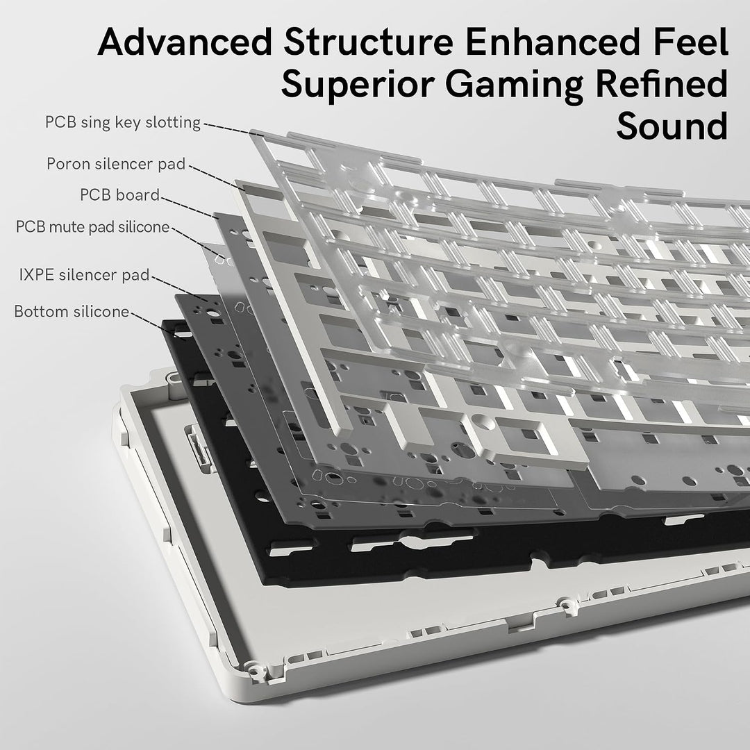 FL ESPORTS NX87 Teclado mecánico inalámbrico de grado militar - Dur...