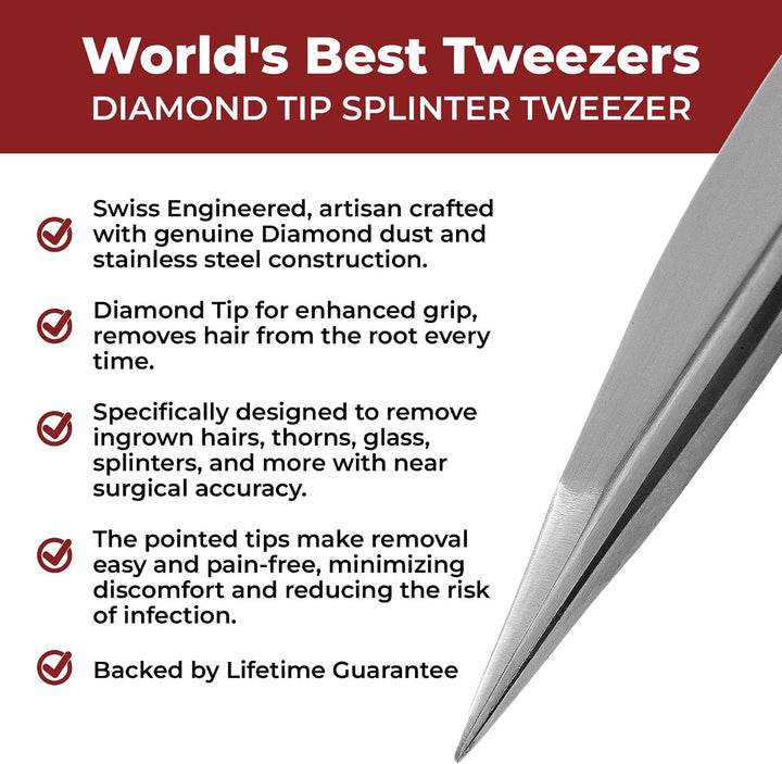 World's Best Tweezers Pinzas de punta de diamante para uso prof...