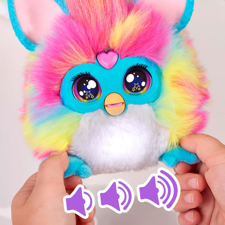 FURBY Juguete Interactivo DJ, Peluche Electrónico Súper Suave Arcoí...