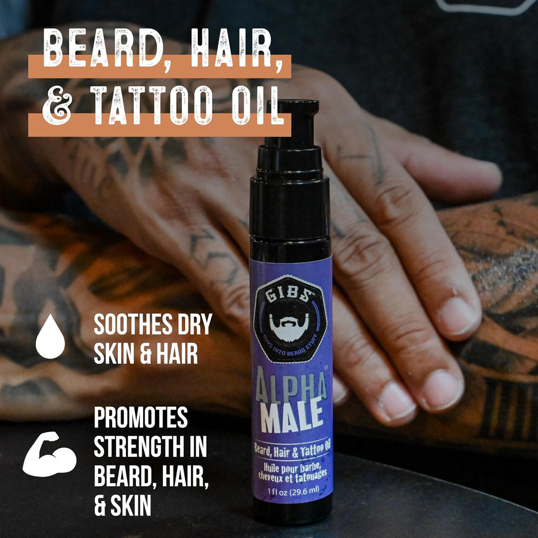 GIBS Grooming Aceite característico para barba, cabello y tatuaje,...