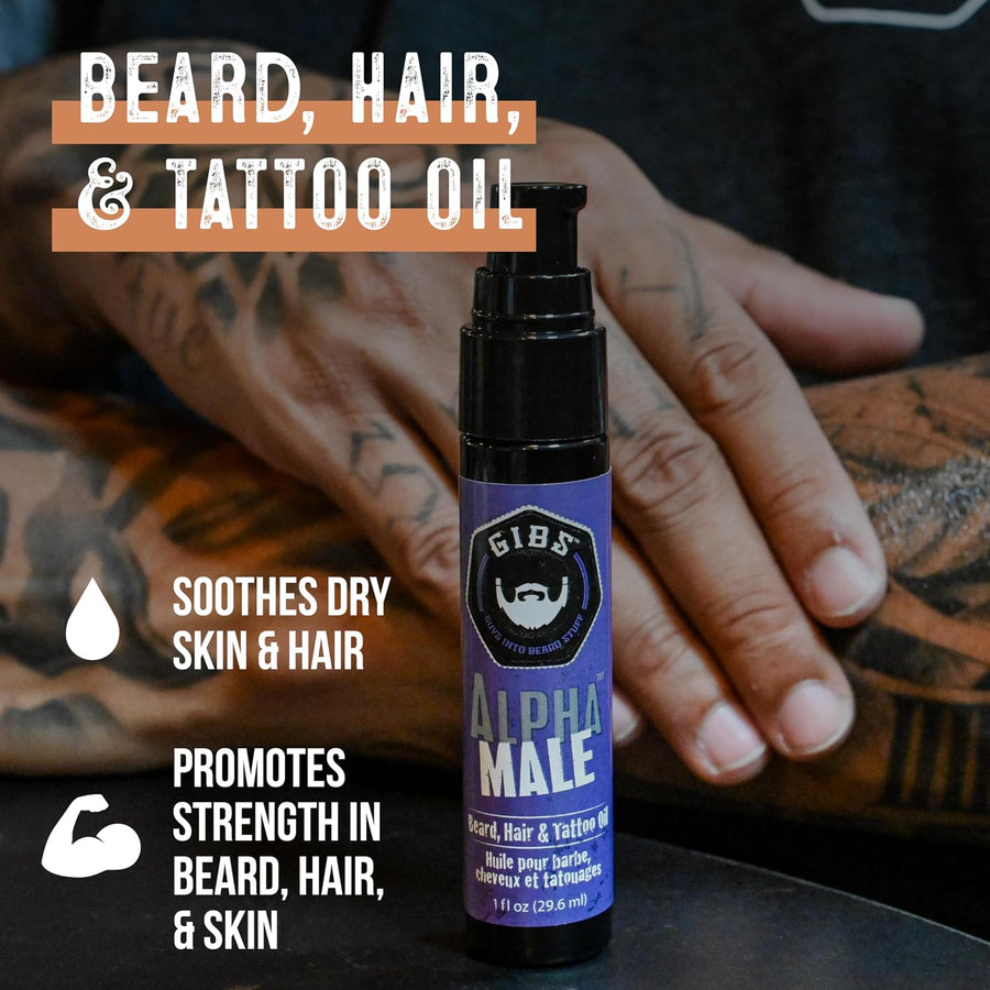 GIBS Grooming Aceite característico para barba, cabello y tatuaje,...