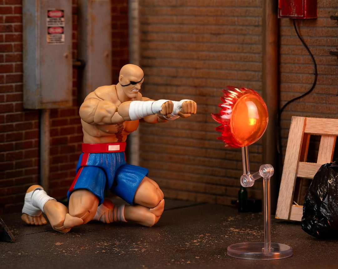 Jada Street Fighter II Sagat Deluxe - Figura de acción a escala 1:1...