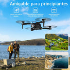 Drone con cámara 1080P - Drone plegable RC Quadcopter FPV con control