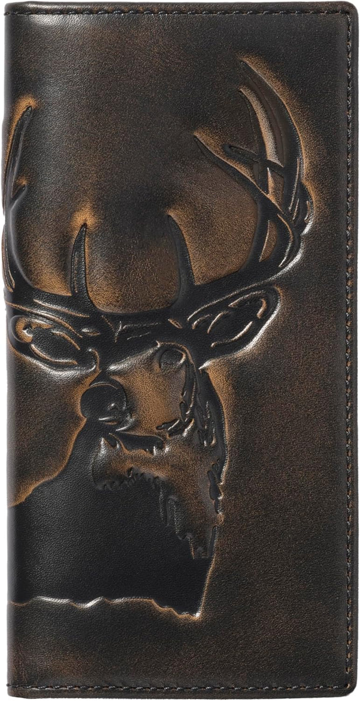 House of Jack Co. Cartera larga plegable de ciervo para hombres y h...
