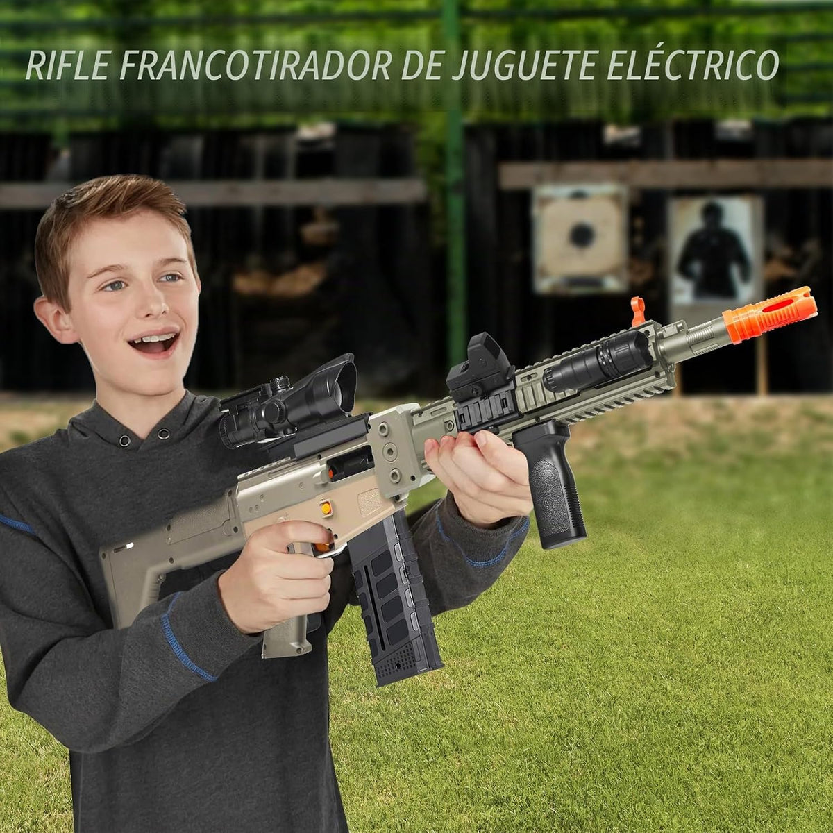 Pistolas de juguete realistas de rifle de francotirador para balas Nerf, juego de juguetes de espuma eléctrica con alcance, 120 dardos suaves y 3 revistas, pistola de juguete semiautomática para niños de 8 a 12 años