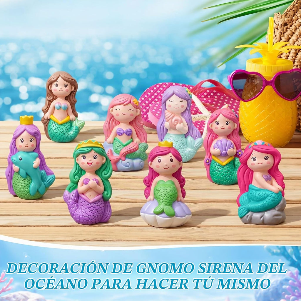 Reallnaive Kit de pintura de cerámica de sirena de 8 unidades para niños y