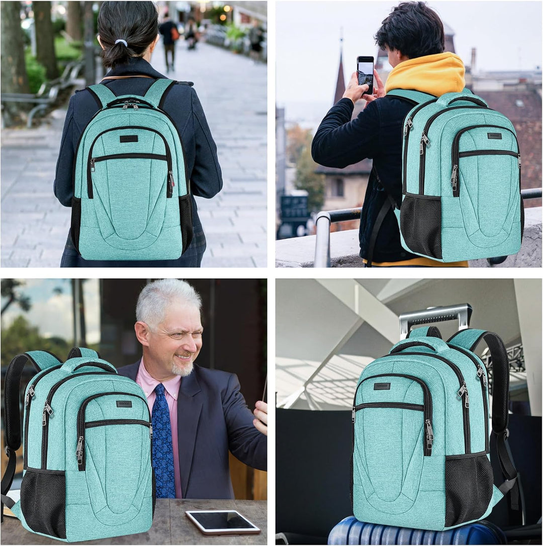 BIKROD Mochila verde azulado para mujeres y hombres, mochilas escol...