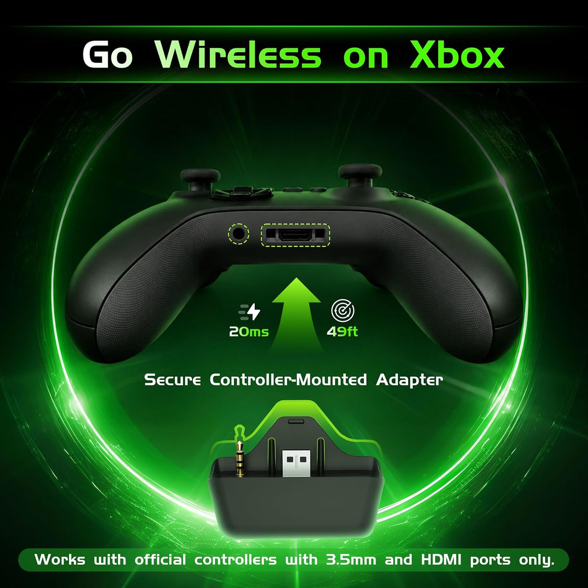 Gvyugke Auriculares Inalámbricos para Gaming para Xbox Series X/S, Xbox One, PS5 - Negro