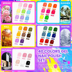 VANREESA Kit de 115 esmaltes de uñas de gel con taladro, Kit de esmalte de gel de 115 piezas
