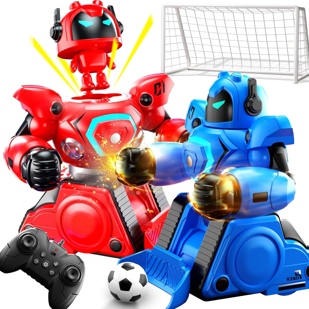 LZZAPJ Paquete de 2 robots de batalla con control remoto con sonidos y luces, modo de juego de fútbol, adecuado para adultos y niños a partir de 6, 7, 8, 9, 10, 11, 12 +, regalo ideal de Navidad/cumpleaños para niños