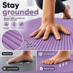 Tapete de yoga extra grueso, antideslizante de 0.591 in NBR, 72 x 24 pulgadas, viene con bola de masaje TPE y cronómetro digital, alfombrilla de entrenamiento para ejercicio en casa, fitness, pilates
