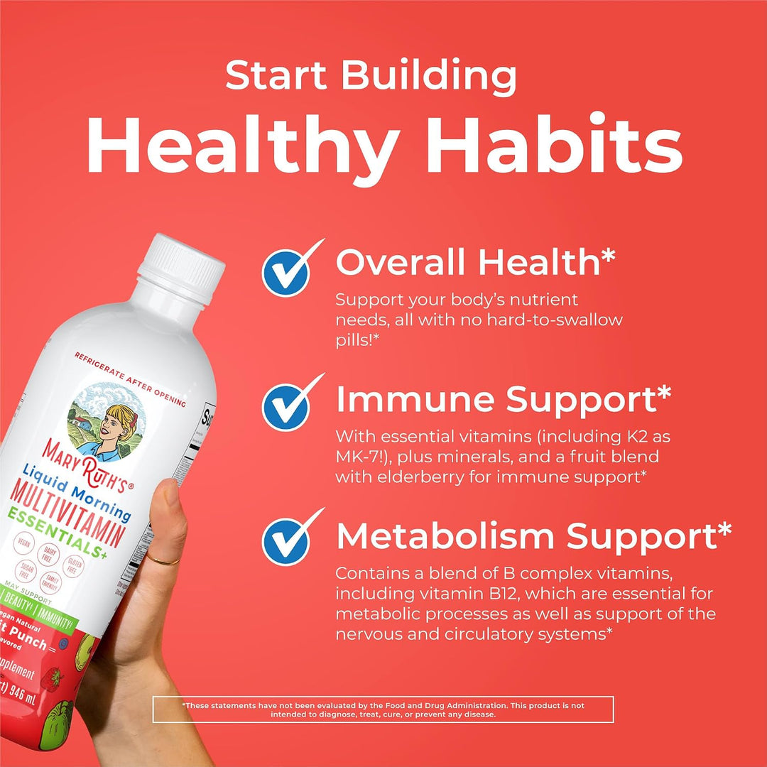 MaryRuth Organics Multivitamínico líquido matutino (ponche de fruta...