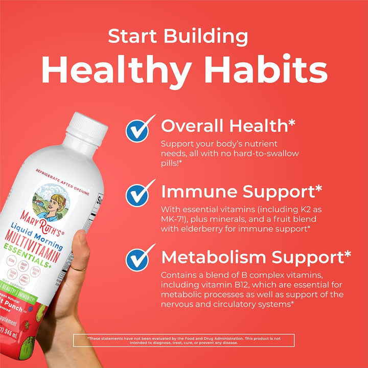 MaryRuth Organics Multivitamínico líquido matutino (ponche de fruta...